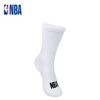 NBA袜子男士高筒篮球袜长筒休闲运动袜春夏跑步袜子透气不闷脚棉袜男 2*白色1*黑色/ 3双 39-44码