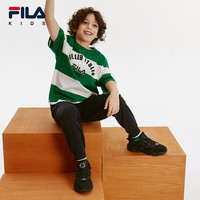 FILA【液氨整理】斐乐童装儿童上衣2024新款男中大童宽松短袖T恤 -GN