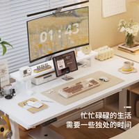 乐歌电动升降电脑桌电竞升降书桌办公学习桌子E2原木色1.6m 原木色桌+雅白腿|E0级环保板