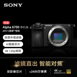 索尼 SONY Alpha 6700 APS-C画幅 微单相机 黑色 单机身