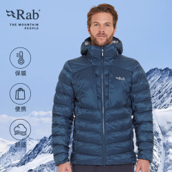 Rab 24秋冬Girrus Ultra户外保暖防风疏水轻便连帽P棉棉服 QIP-21 炭黑/灰AGR M