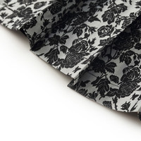 歌莉娅新中式童装半身裙女早秋改良国风马面裙1C2R2B06E 65C浅灰底黑玫瑰提花 155