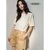 KUOSE/阔色 荷叶边肌理感 女士短袖上衣