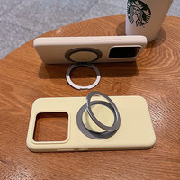  韵宁 防摔 手机壳 旋转磁吸支架  樱花粉 硅胶