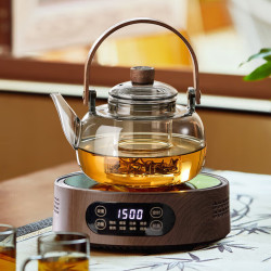 TEAHUE 玻璃煮茶壶电陶炉茶具套装家用煮茶器泡茶壶烧水壶围炉煮茶套组