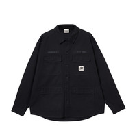 杰克·琼斯（JACK&JONES）男装春季潮时尚百搭休闲字母刺绣多口袋廓形翻领衬衫男2251O3027 E43