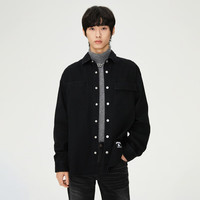 杰克·琼斯(JACK&JONES)新款春秋男士衬衣潮流时尚个性上衣字母牛仔衬衫外套男装 A15