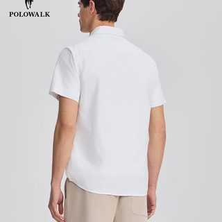POLOWALK男式短袖衬衫2025夏季新品休闲简约开衫修身男装上衣
