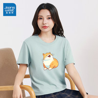  JEANSWEST/真维斯 猫咪印花 男女同款短袖T恤