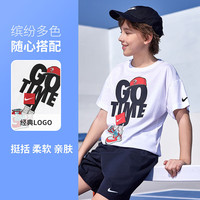 NIKE3BRAND 耐克童装童趣LOGO短T夏季男女童亲肤舒适儿童休闲上衣