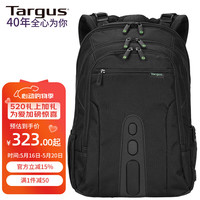 Targus 泰格斯 双肩电脑包15.6英寸商务背包轻便书包笔记本包潮流 黑 013