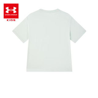安德玛（Under Armour）男女童圆领短袖T恤舒适休闲百搭短袖童装上衣252320315浅灰绿 110
