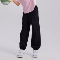 安德玛(Under Armour)童装舒适速干运动裤儿童灯笼裤女大童宽松休闲裤242209091 黑色 140