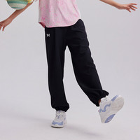 安德玛（Under Armour）童装舒适速干运动裤儿童灯笼裤女大童宽松休闲裤242209091 黑色 110