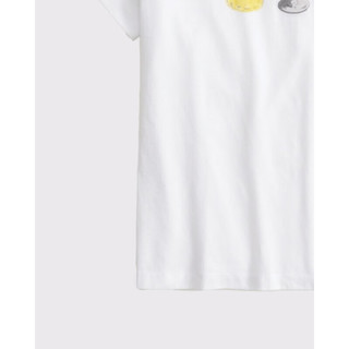 ABERCROMBIE & FITCH女装25夏季美式复古图案印花修身圆领短袖T恤KI157-5025 白色 L (165/104A)