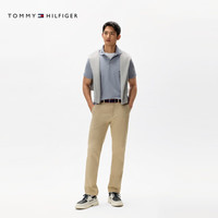 TOMMY HILFIGER【透气舒适】夏季男装珠地网眼商务休闲纯色短袖POLO衫JA572 【休闲修身】灰色NLH S （：120-135斤）