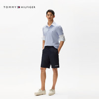 TOMMY HILFIGER【透气舒适】夏季男装珠地网眼商务休闲纯色短袖POLO衫JA572 【休闲修身】浅蓝色C1O L （：150-165斤）