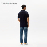 TOMMY HILFIGER【透气舒适】夏季男装珠地网眼商务休闲纯色短袖POLO衫JA572 【经典百搭】藏青色FAP 2XL （：180-200斤）
