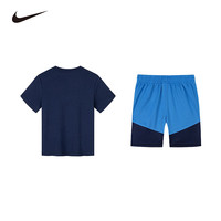 NIKE 耐克童装短袖T恤+上衣2025年夏季弹力舒适儿童撞色休闲潮流2件套