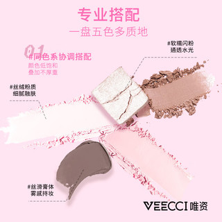  VEECCI/唯资 哑光持久 卧蚕眼影综合盘  M01#眉眼棕