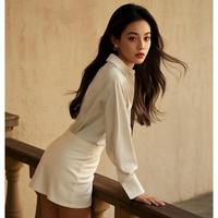 春夏时尚简约休闲衬衣流行翻领纯色显瘦衬衫女
