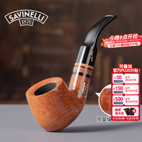 SAVINELLI 沙芬（SAVINELLI）进口手工石楠木烟斗金点2024龙年纪念3D龙头限量烟斗打火机套装