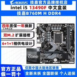 技嘉 i5 13490F盒装搭配技嘉B760M H DDR4电脑电竞游戏CPU主板套装
