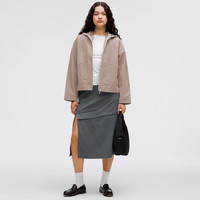 lululemon丨Pleated 女士褶饰二合一拉绒内衬夹克 LW3INXS 禅境浅棕 XL