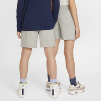 Nike耐克男女童CLUB大童针织短裤夏季纯棉运动裤经典FZ5512 037温和灰绿/温和灰绿/白