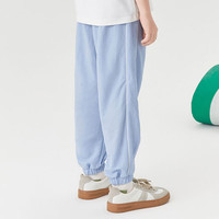 马骑顿 男大童潮酷休闲针织长裤 浅蓝色