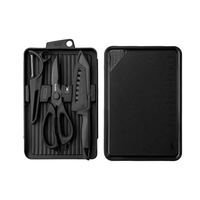 Awada 户外切割套装黑化露营多功能便携刀具剪刀三德刀厨具菜板