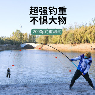 买一送一浪尖短节溪流竿鱼竿手竿超轻超硬钓鱼竿28调渔具套装鲫鲤