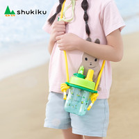 SHUKIKU儿童水杯宝宝吸管杯小夏天水壶幼儿园外出携带直饮杯 公仔吸管随行杯-恐龙 420ml