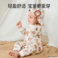 欧孕婴儿连体衣夏季男女宝宝衣服薄款纯棉a类长袖哈衣睡衣空调服