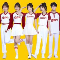 昌祥回力学生运动会演出服舞蹈开幕式啦啦队成人演出团体套装表演服装 3601长上衣+白长裤 2XL