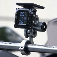 灯昕 DX-TY-001 摩托车太阳能胎压监测器 黑色主机+彩屏+管式防盗支架型