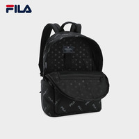 FILA 斐乐男士背包2025夏季时尚满印双肩包背包休闲书包 正黑色-BK XS