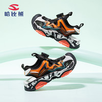 哈比熊男童休闲运动凉鞋夏季女童鞋3-12岁儿童帅气包头沙滩中大童 粉白 AU8237 32码