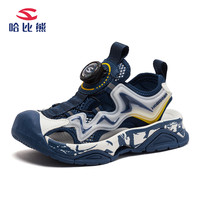 哈比熊男童休闲运动凉鞋夏季女童鞋3-12岁儿童帅气包头沙滩中大童 粉色 AU7861 28码