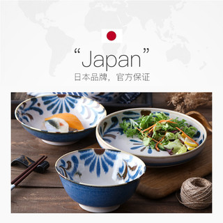 美浓烧陶瓷餐具冲绳花饭碗寿司菜盘碟子钵面汤碗