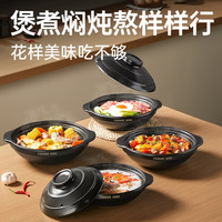 炊大皇  COOKER KING砂锅宽口浅砂锅煲仔饭家用燃气耐高温陶瓷煲干砂锅Y 【加厚浅砂锅】2-3人份 2L