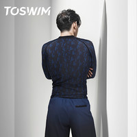 TOSWIM泳衣男上衣长袖防晒冲浪服沙滩泳裤潜水服游泳泳镜泳帽套装