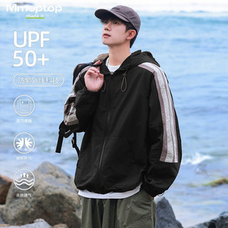 MMOPTOP冰丝UPF50+防晒衣夏季男士薄款冰感钓鱼服夹克外套MFS01黑色M