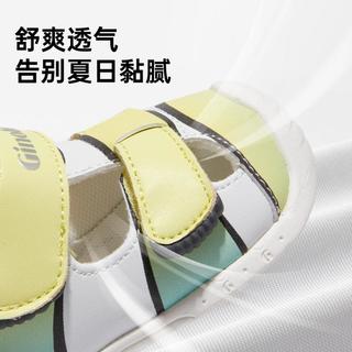  Ginoble/基诺浦 轻薄透气 儿童凉鞋  光辉蓝/白色/灰色 18码 110mm 内长12cm