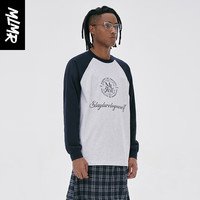 MLMR MY LIFE MY RULES潮流时尚宽松撞色简约高级字母上衣内搭M23302002 浅花灰 XS 165