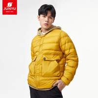 君羽羽绒服【清仓】男秋冬款700蓬白鹅绒时尚居家圆领鹅绒服SA62017 落叶黄 2XL （170-190斤）