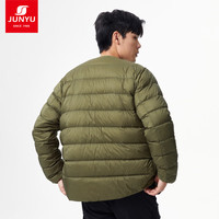 君羽羽绒服【清仓】男秋冬款700蓬白鹅绒时尚居家圆领鹅绒服SA62017 军绿 2XL （170-190斤）