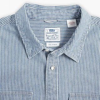 Levi's【商场同款】李维斯男士美式休闲条纹牛仔短袖衬衫A5722