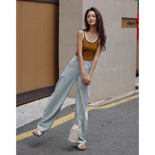 德玛纳 dme【高腰堆堆牛仔裤】夏宽松显瘦灯笼造型哈伦牛仔裤女