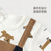babylove婴儿连体衣男女宝宝夏季薄款外出服休闲可爱短爬短袖哈衣夏装 汪星奇遇